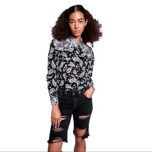 NWOT One teaspoon Hand Batik Paisley Western Shirt